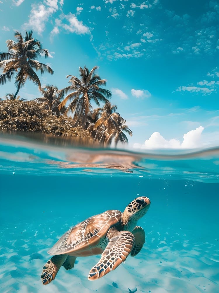 Sea Turtle Swimming In The Ocean