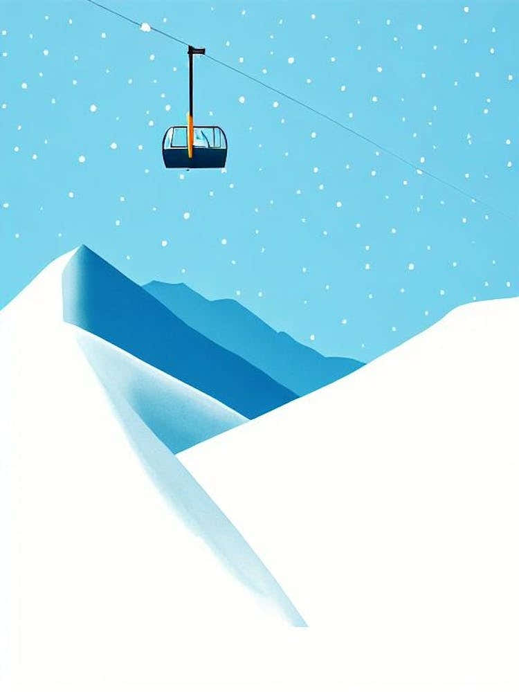 Saas Fee, Switzerland Minimal Skiing Poster