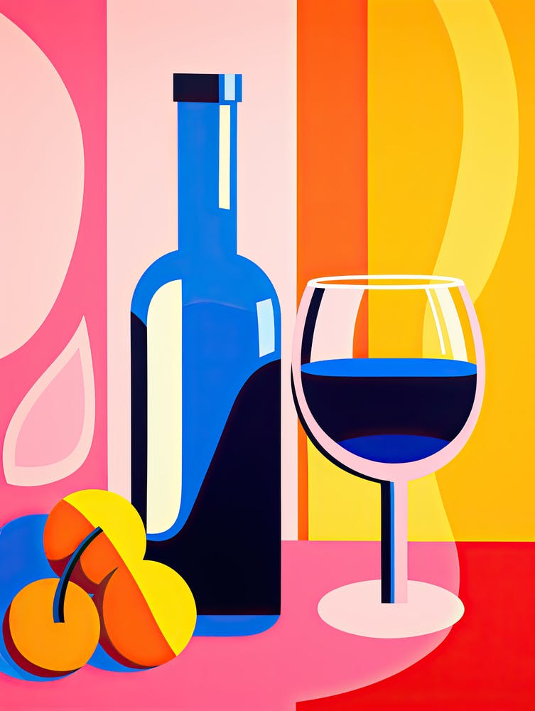 Glass Of Wine 4, Inspired by Matisse