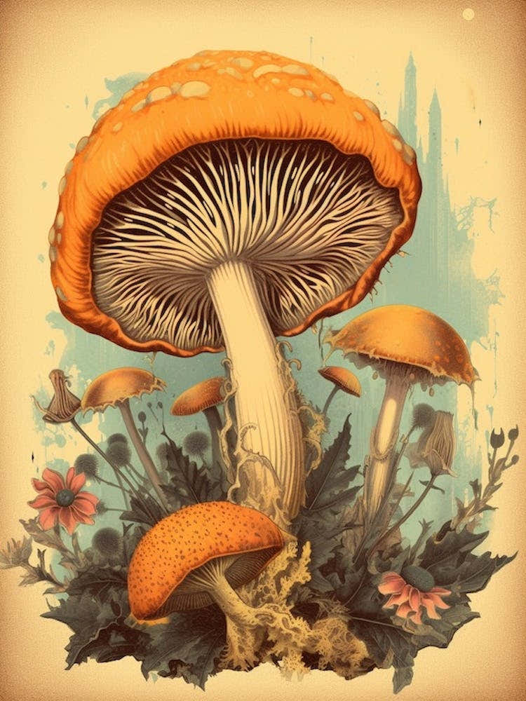Vintage Storybook Mushroom