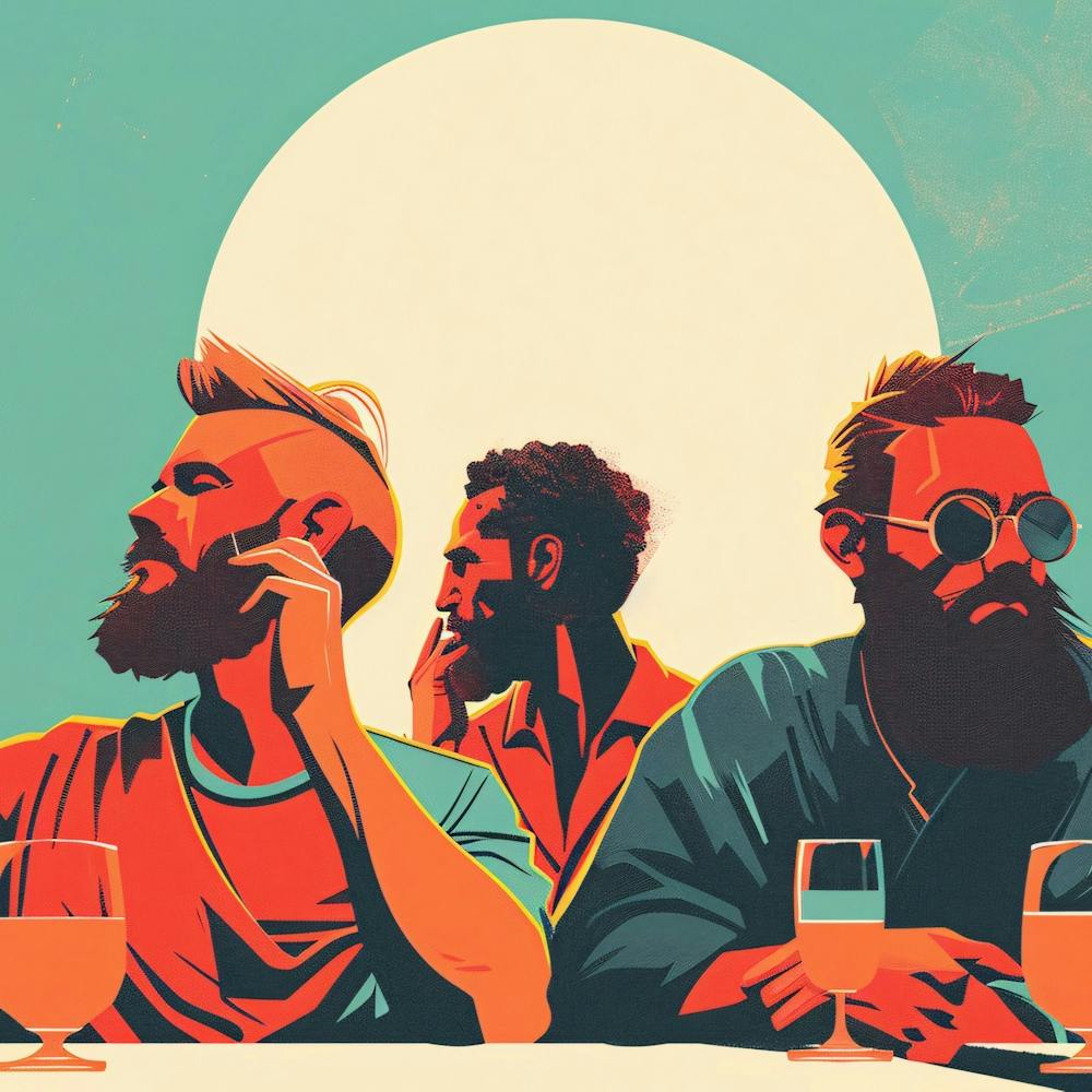 Three Men At A Table