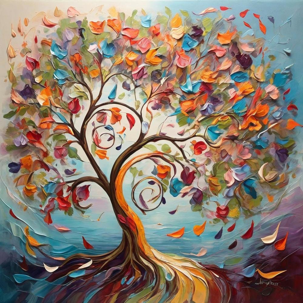 "The Melodic Tree: This painting embodies the convergence of art, nature, and music in a unique artistic experience. 3