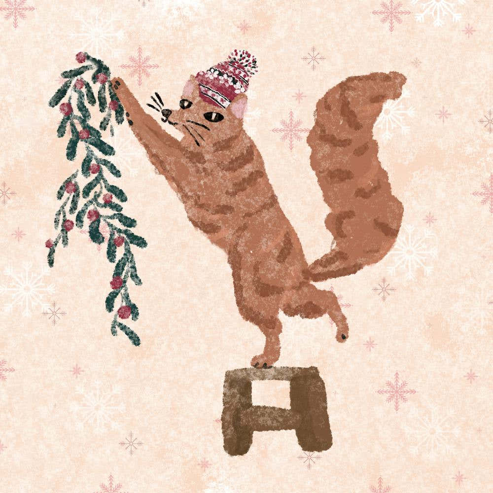 Christmas fox with garland