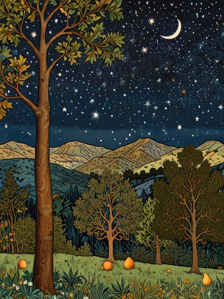 William Morris Night On The Mountain