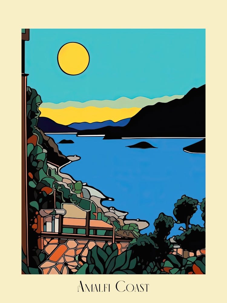 Poster Of Minimal Design Style Of Amalfi Coast, Italy 4