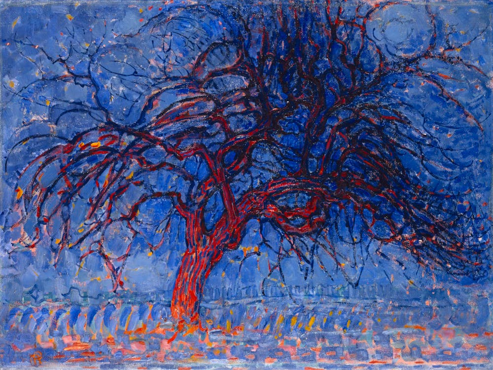 Piet Mondrian - Evening Red Tree 1908–1910. Dutch Painter, Famous Painter, Famous Artist, Famous Painting, Cubism, Abstract Art, Abstract Painting, Abstraction, Geometric Elements