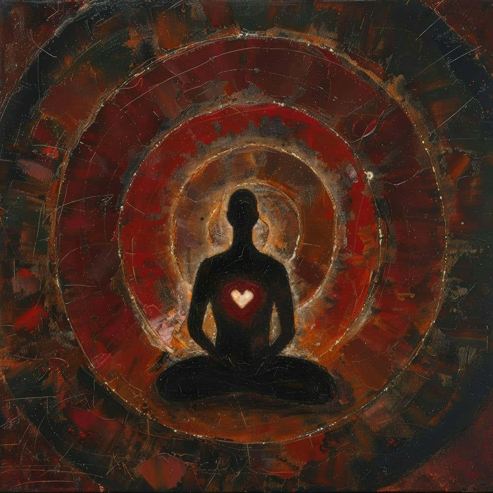 Meditating Man With Heart