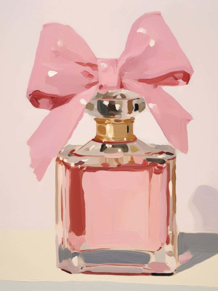 Pink Perfume Bottle With Bow