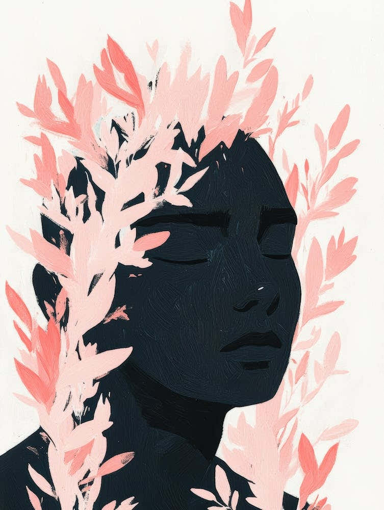 Woman With Leaves In Her Head 1