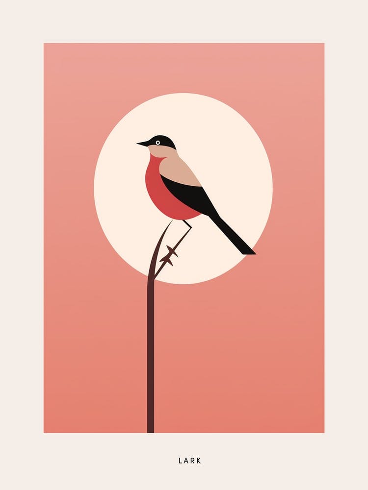 Minimalist Lark 1 Bird Poster