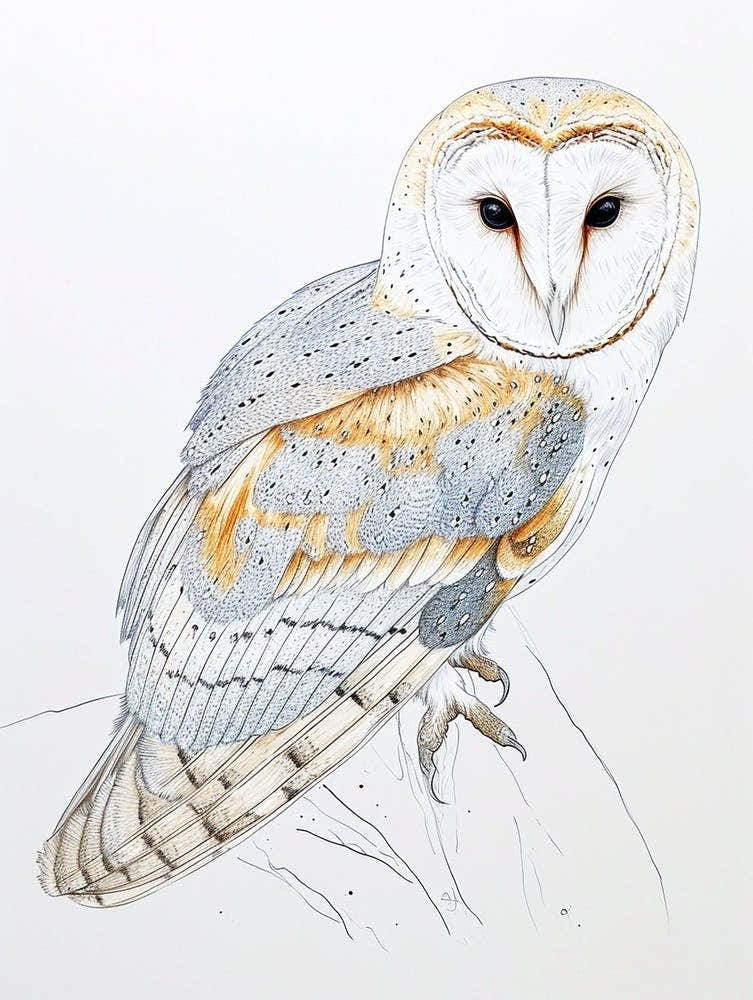Barn Owl Drawing 1