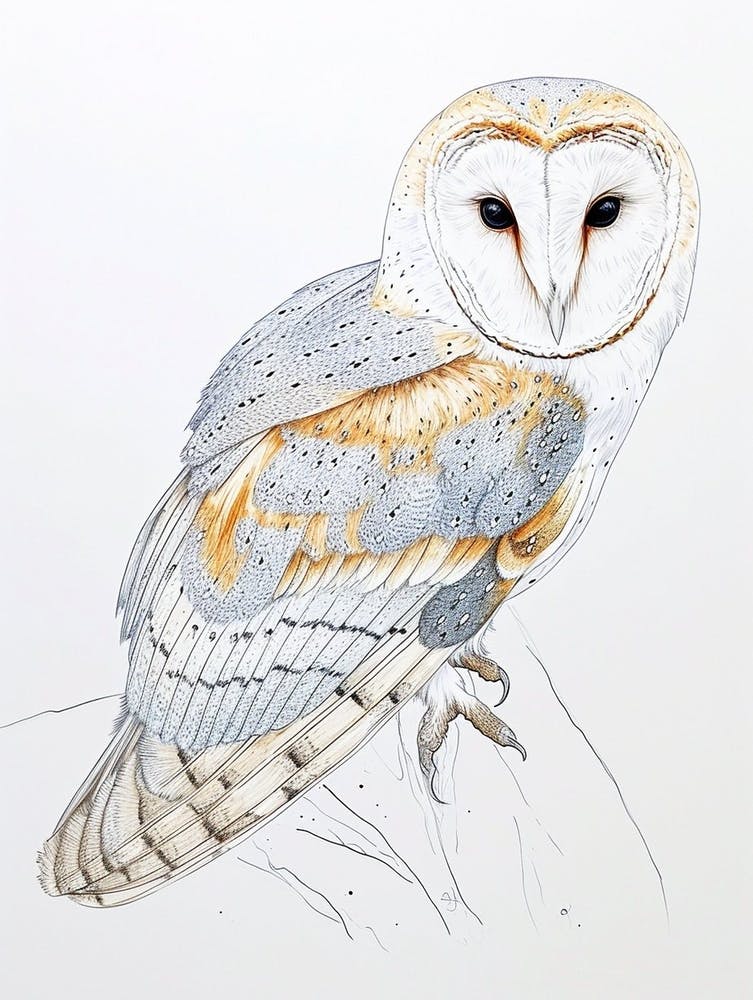 Barn Owl Drawing 1