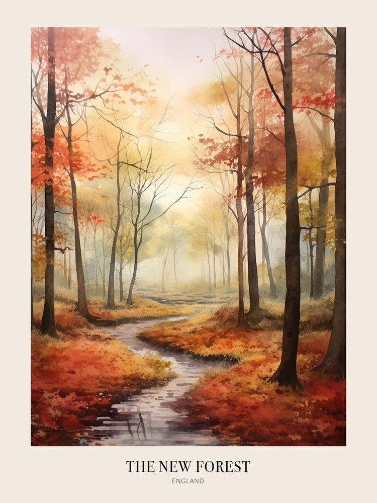Autumn Forest Landscape The New Forest England 1 Poster