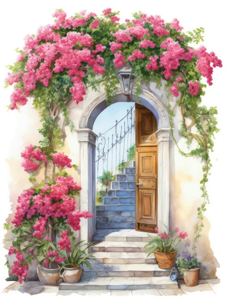 Ancona, Italy   Mediterranean Doors Watercolour Painting 3