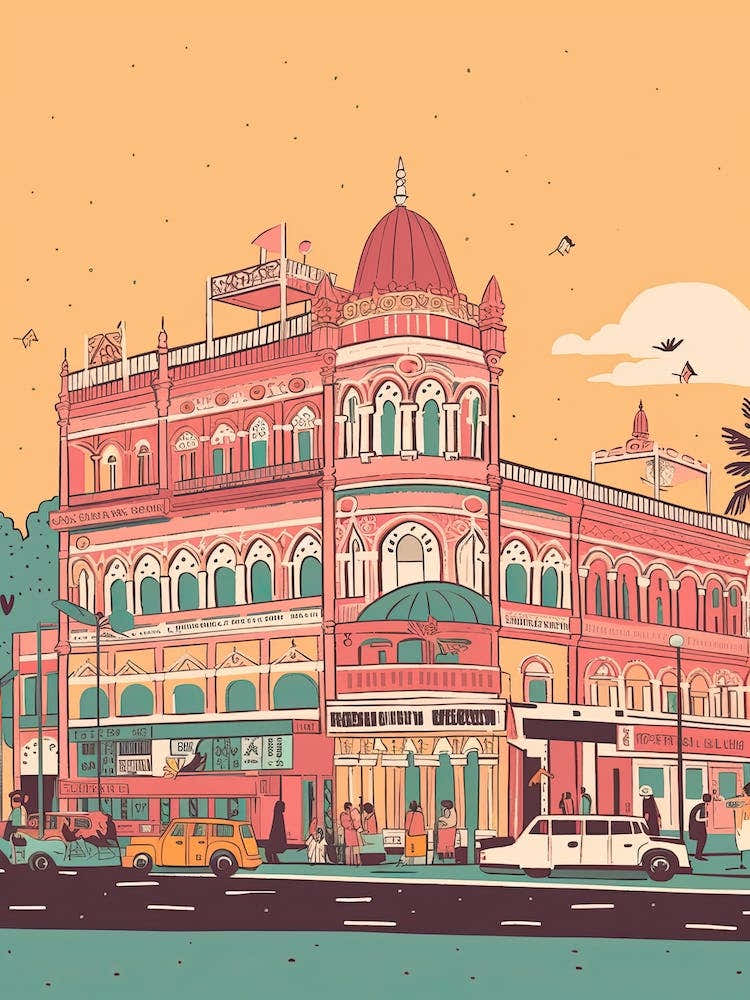 Chennai India Travel Illustration 1