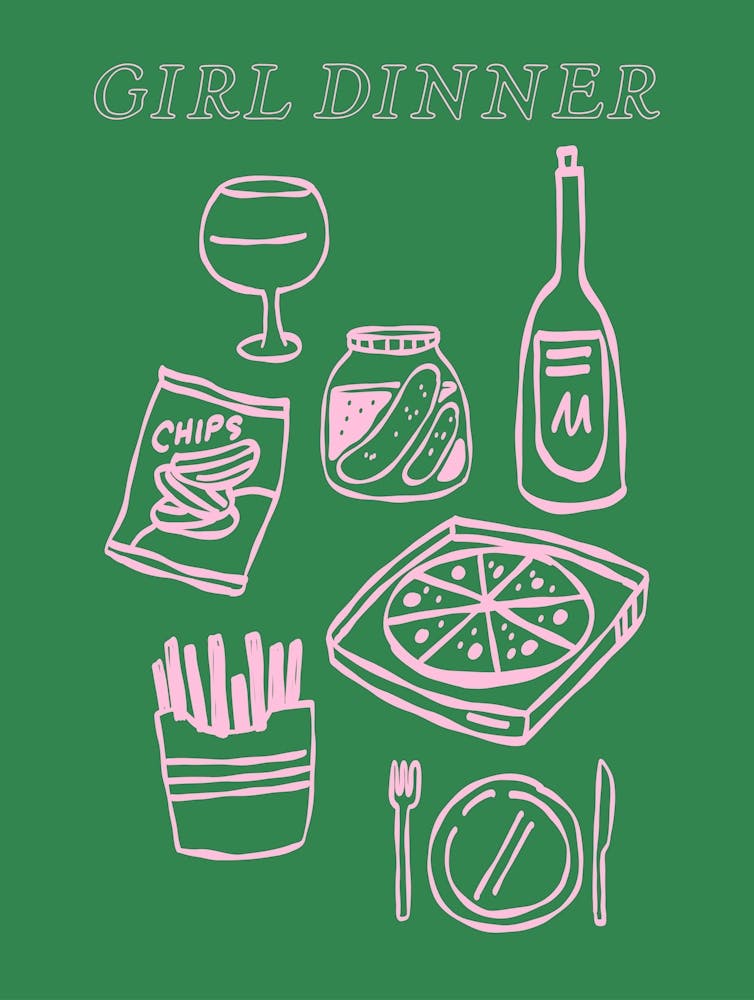 Girl Dinner - Green & Pink 1
