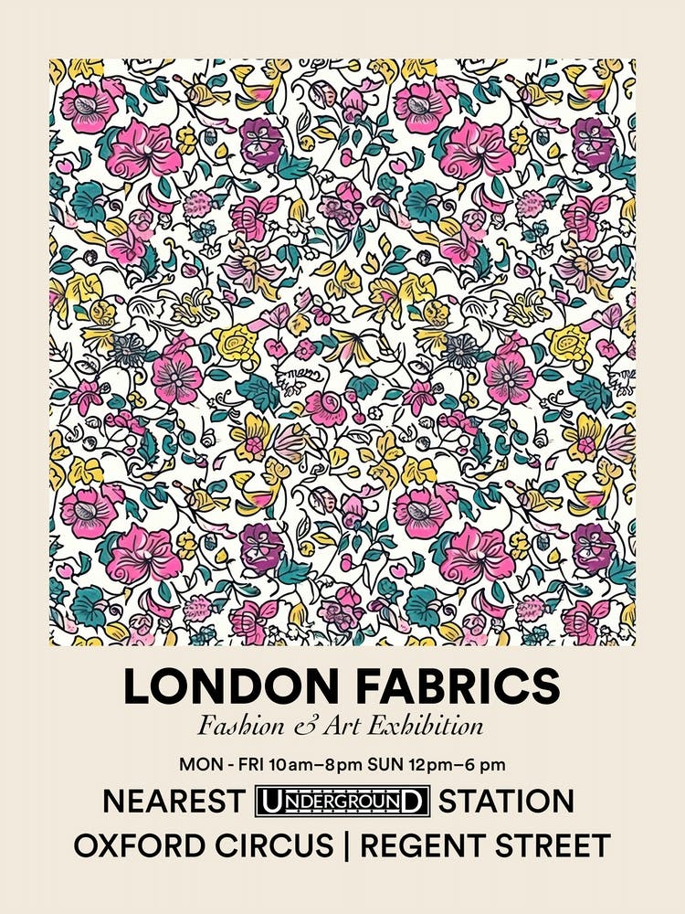 Poster Rose Mist London Fabrics Floral Pattern 7