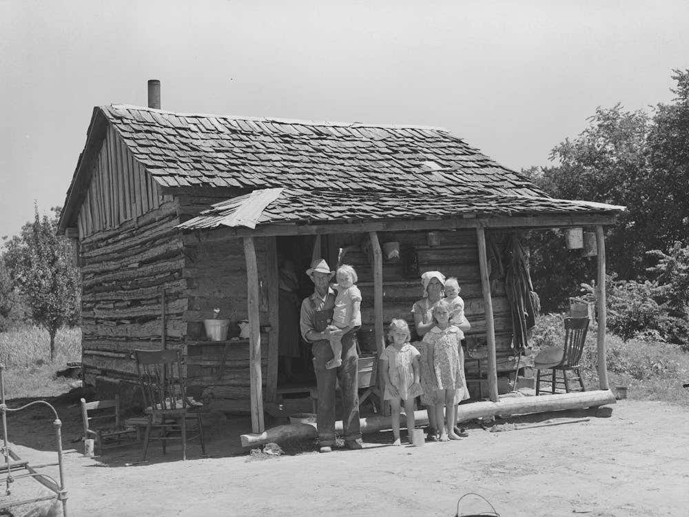 Home Of Tenant Farmer Near Sallisaw, Oklahoma By Russell Lee