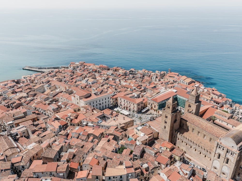 View on Cefalù in Sicily in Italy
