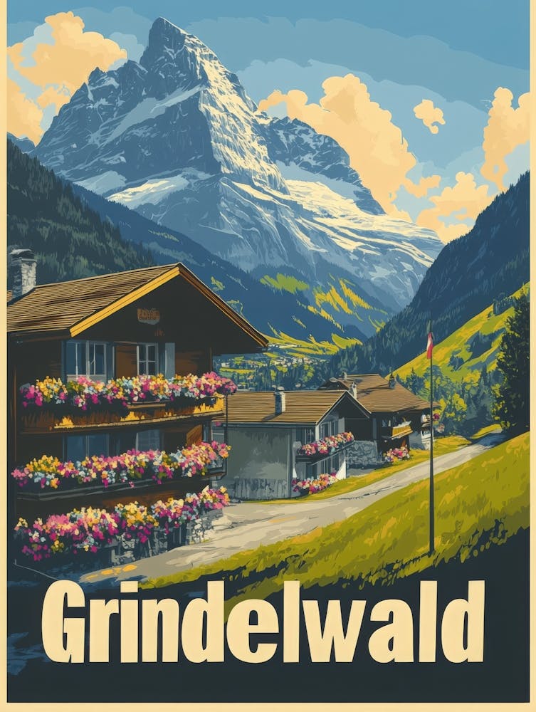 Aihrgdesign A Retro Travel Poster For Grindelwald Featuring A 3887fa3d 9feb 4a51 Bcc3 9d9bd39cfa4c 0