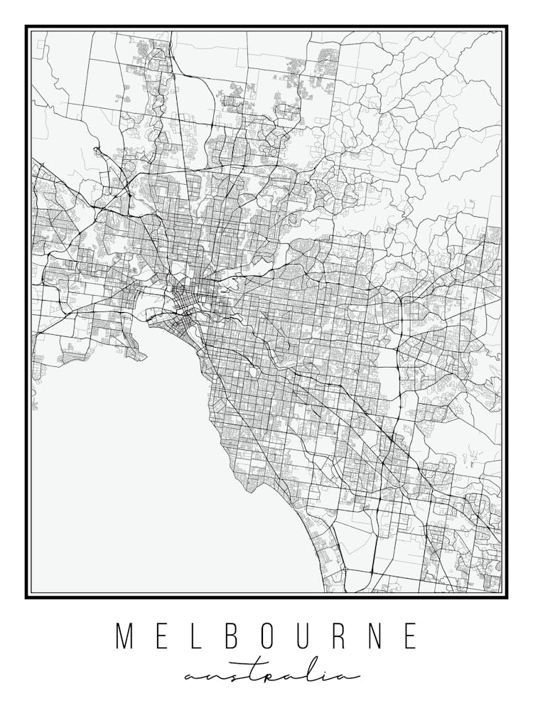 Melbourne Australia Street Map