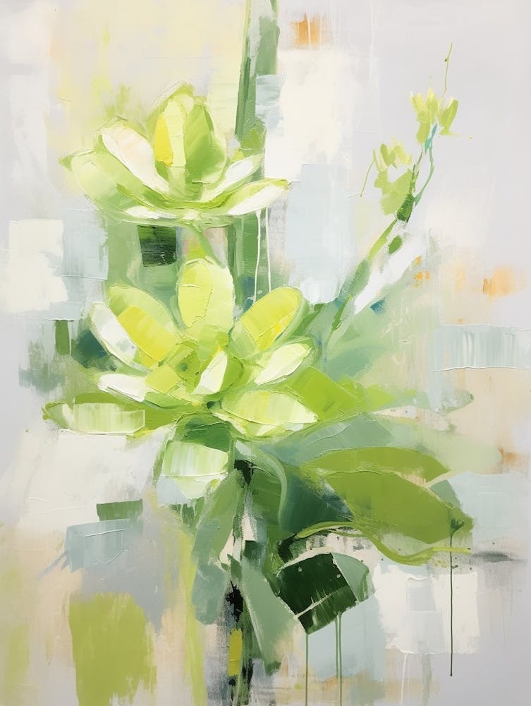 Green Abstract Cactus Painting 1
