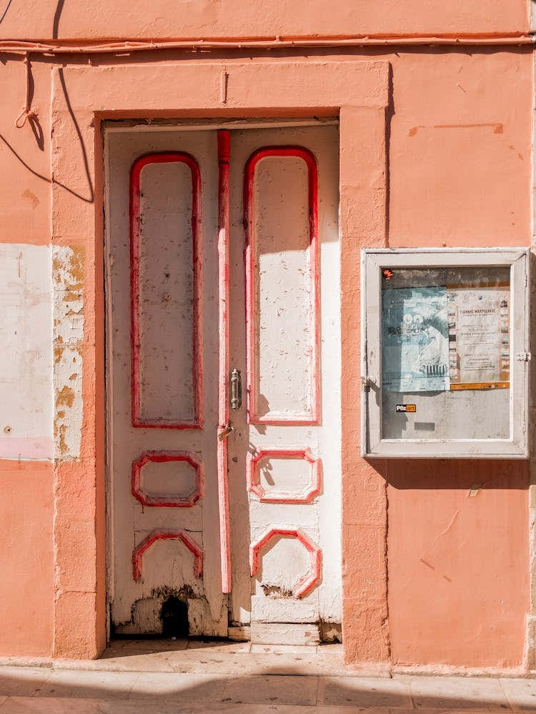 Pink Door In Greece
