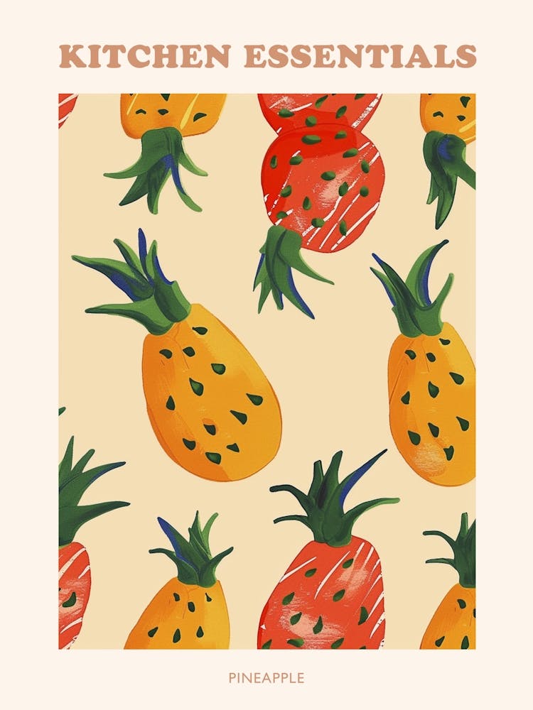 Pineapple Pattern Illustration Poster 3