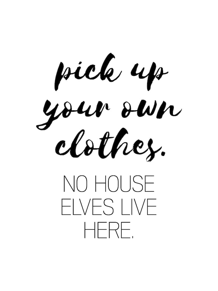 Pick Up Your Own Clothes House Elves