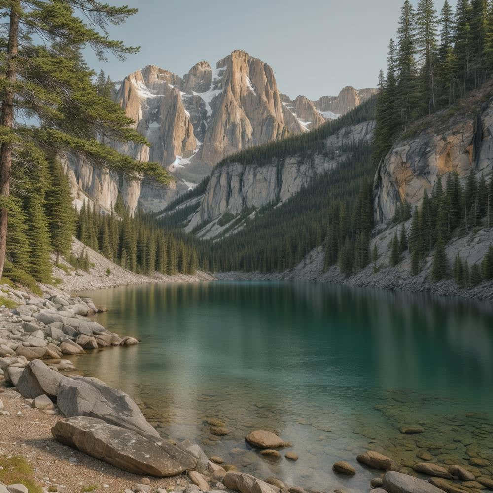 Mountain Lake In The Alps