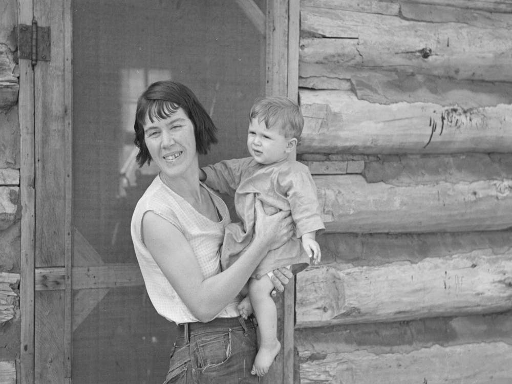 Mrs Huravitch And Youngest Son, Williams County, North Dakota By Russell Lee
