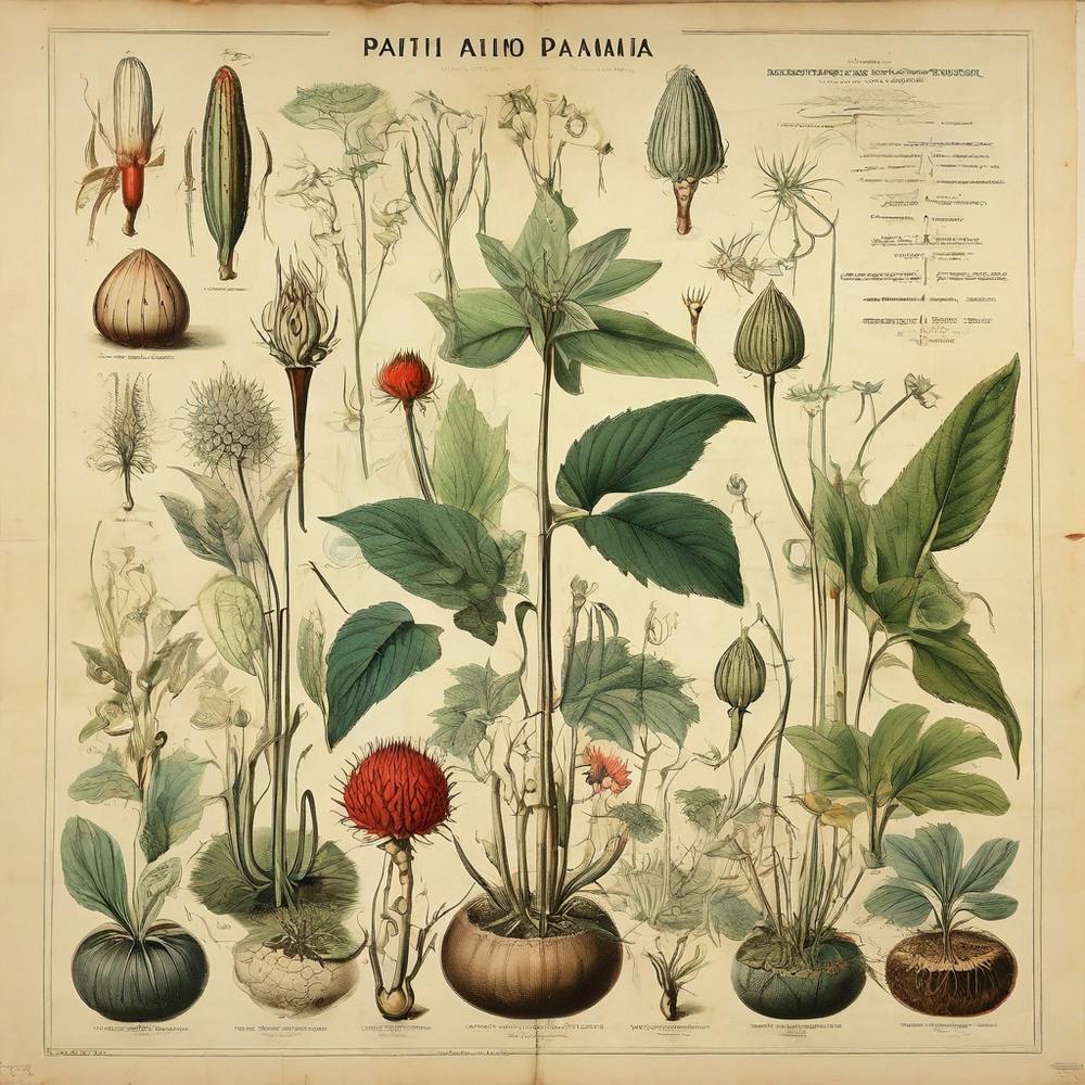 Botanical Illustration Of Plants And Flowers