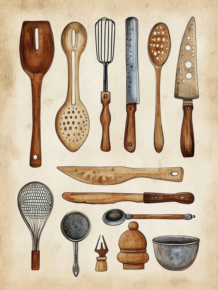 Vintage Kitchen Utensils Illustration 2