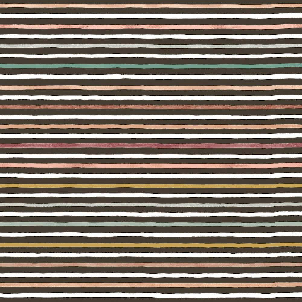 Marker Stripes Colorful Dark Brown Square