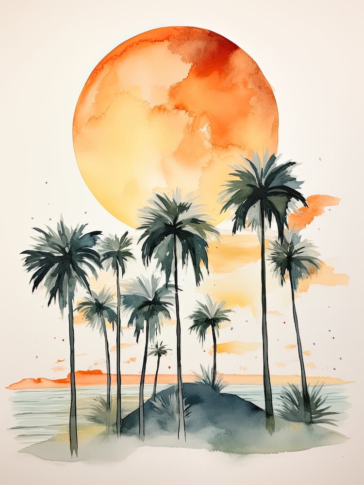 Watercolour Of Pismo Beach   California Usa 2