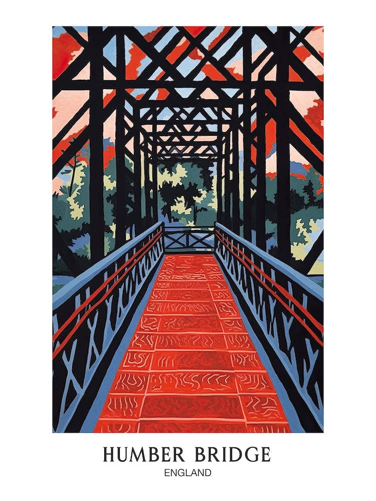 Iron Bridge England Colourful 2 Travel Poster