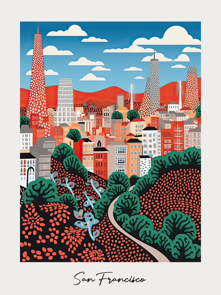 Poster Of San Francisco, Illustration In The Style Of Pop Art 1