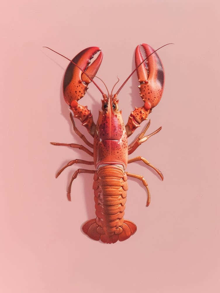 Lobster On A Pink Background