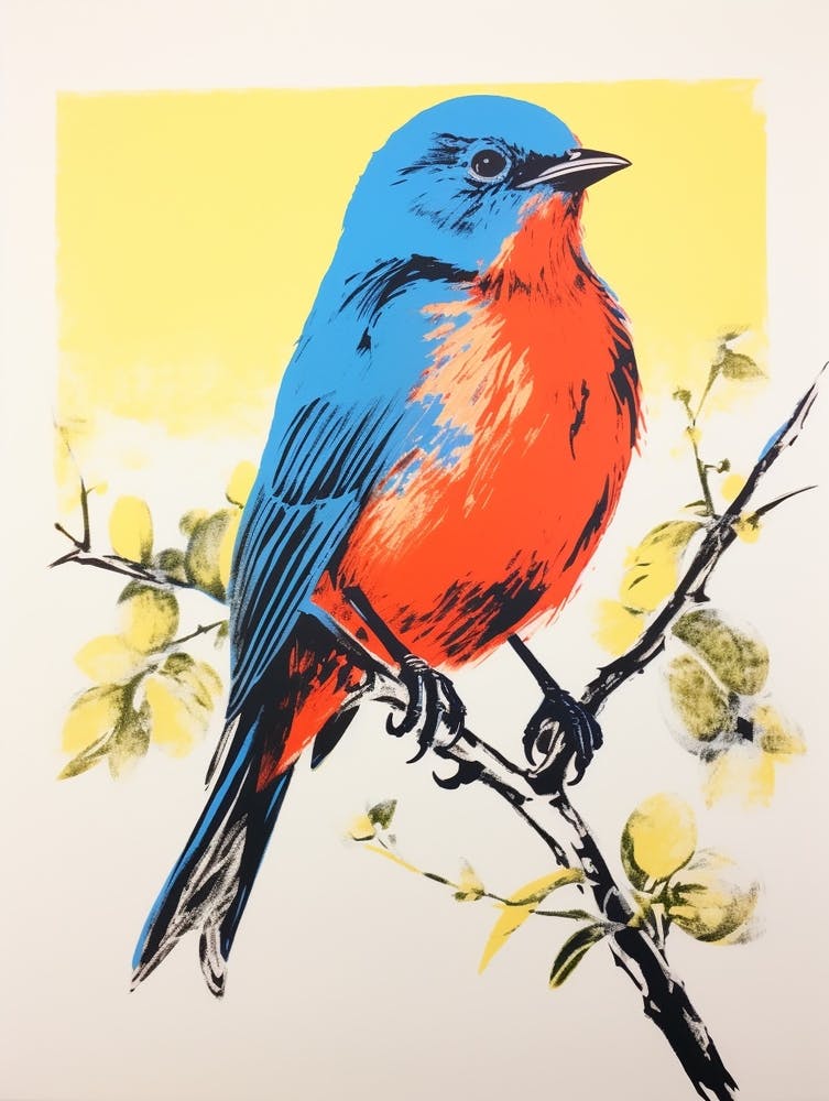 Andy Warhol Style Bird Bluebird 6