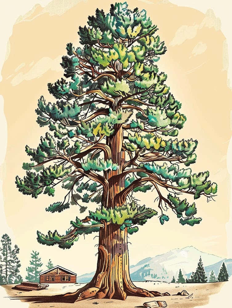 Sequoia Tree Storybook Illustration 2
