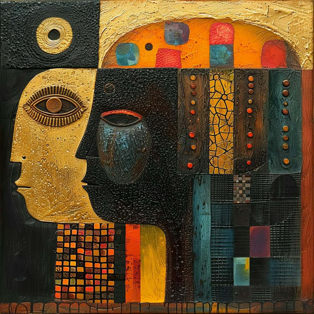 "Egyptian Deities" Abstract Painting