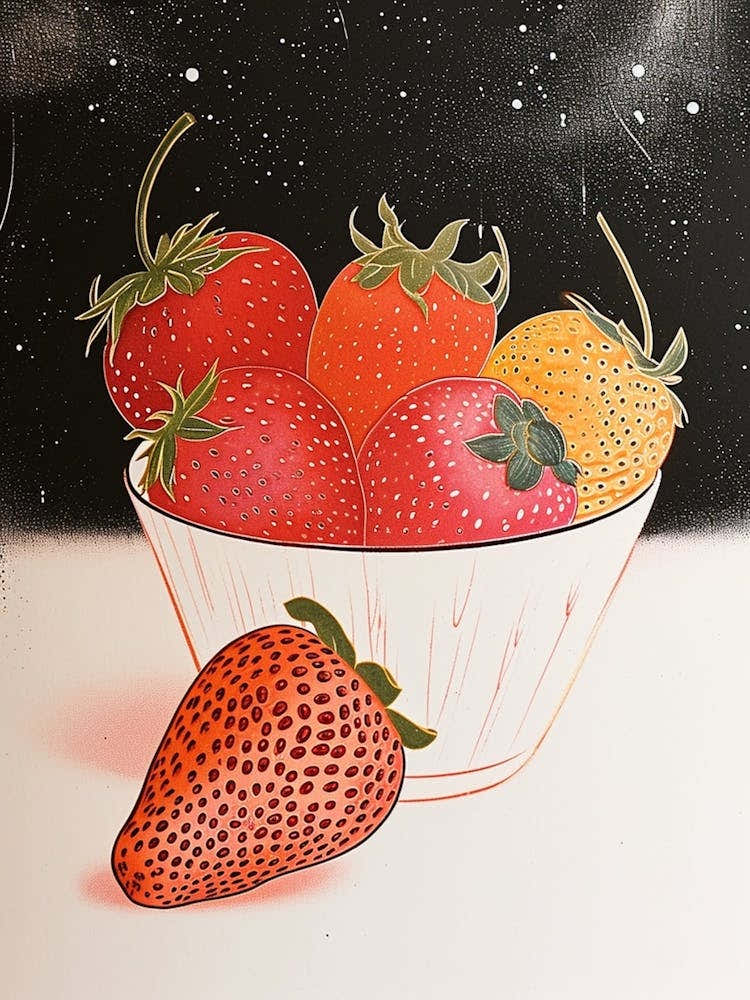 Art Deco Strawberry Still Life 2