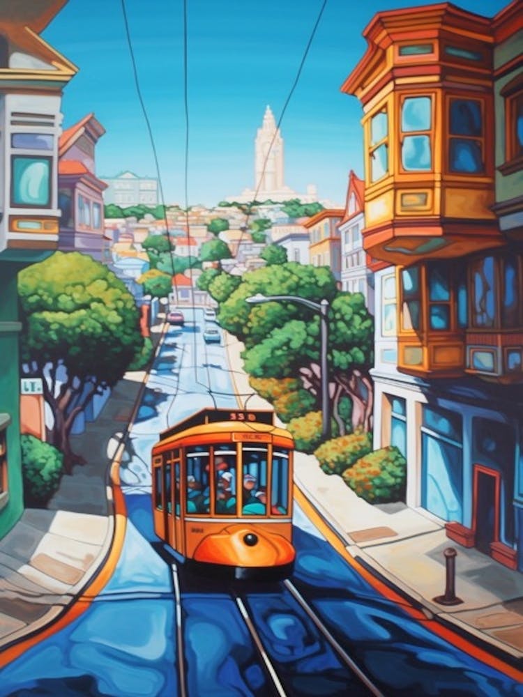 Painting Of San Francisco  In The Style Of Post Modernism