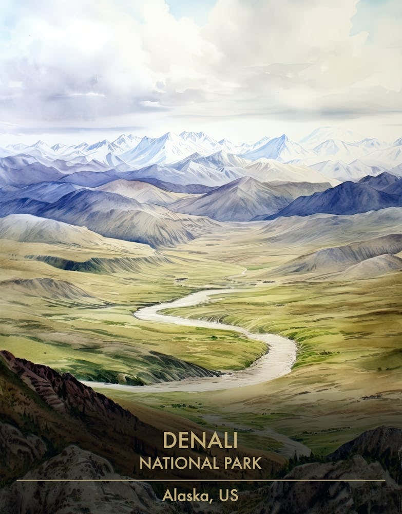 Denali National Park Watercolour 1