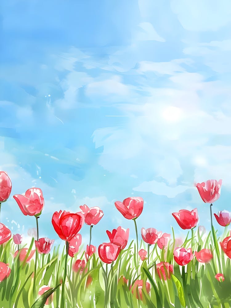 Watercolor Tulips 1