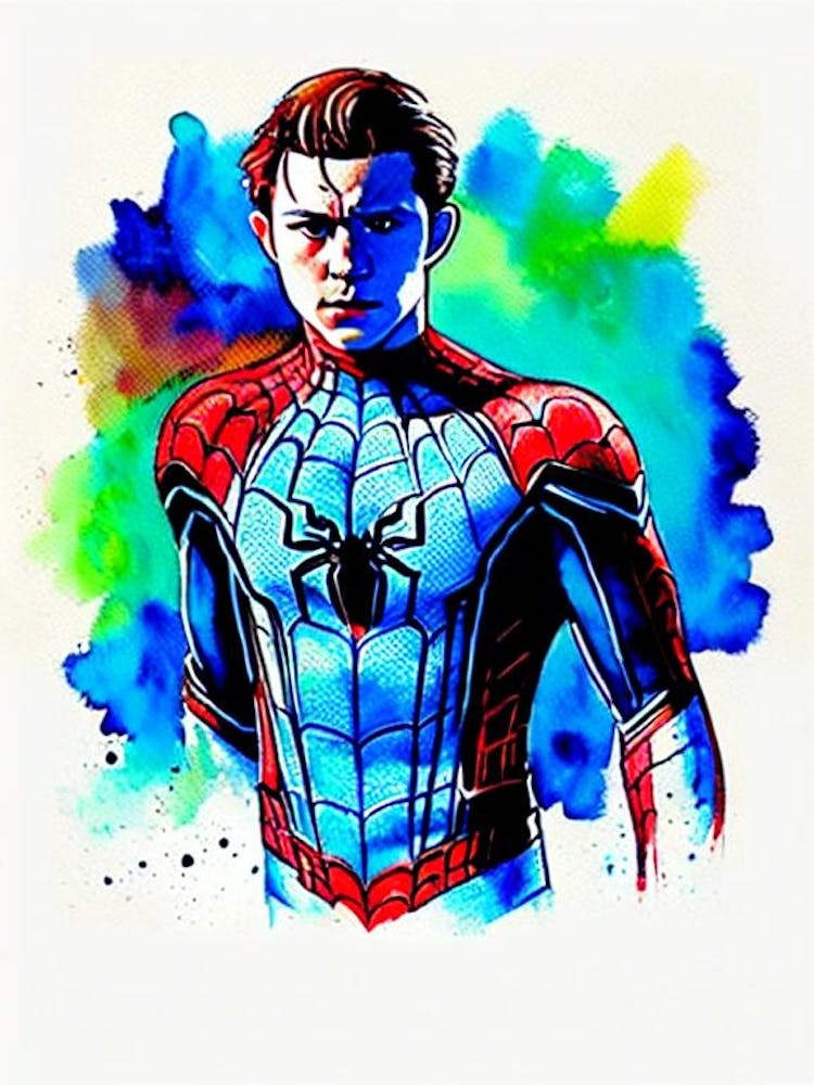 Tom Holland In Spider Man No Way Home Watercolor