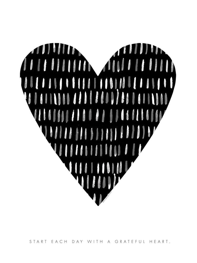 Grateful Heart Black And White