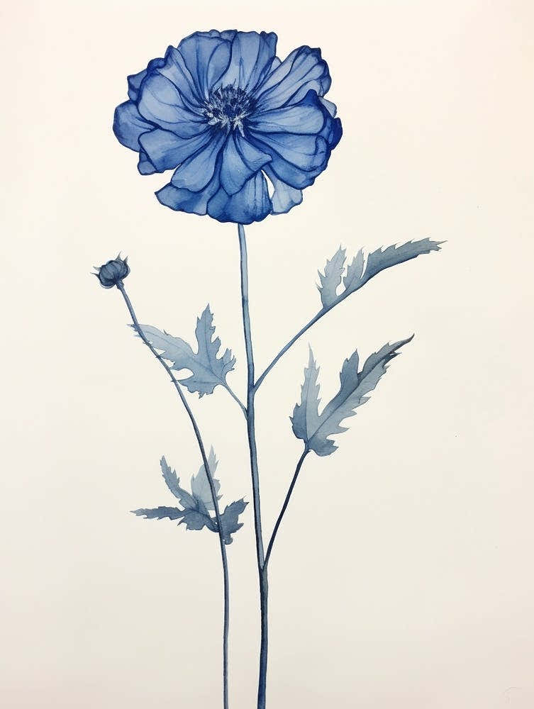 Blue Botanical Everlasting Flower 2