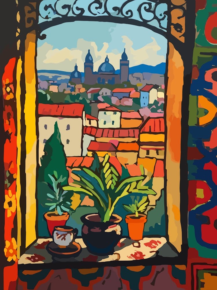 Window View Of Prague In The Style Of Fauvist 2