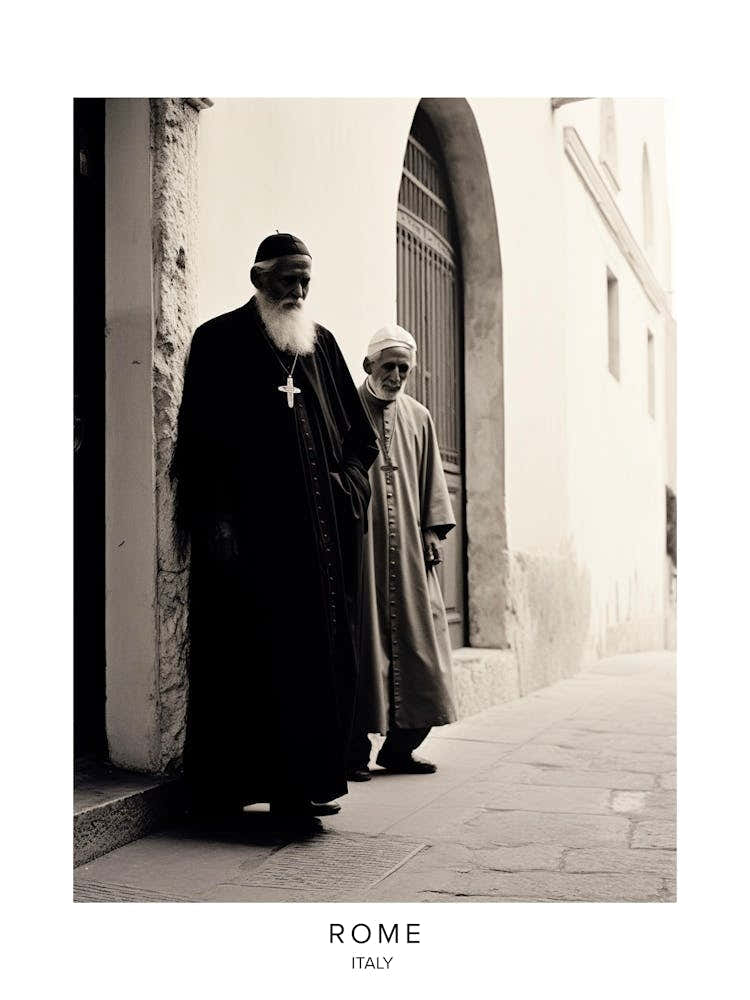 Poster Of Rome, Italy, Black And White Analogue Photography 4